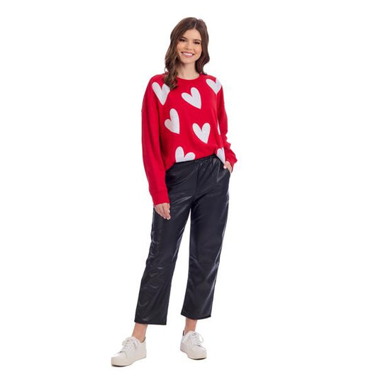 MUD PIE VALENTINE SPARKLE SWEATSHIRT-RED
