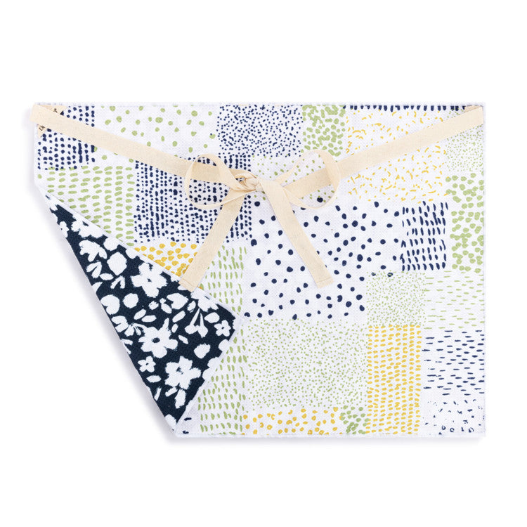 DEMDACO Navy Floral Absorbent Half Apron - 27x20in