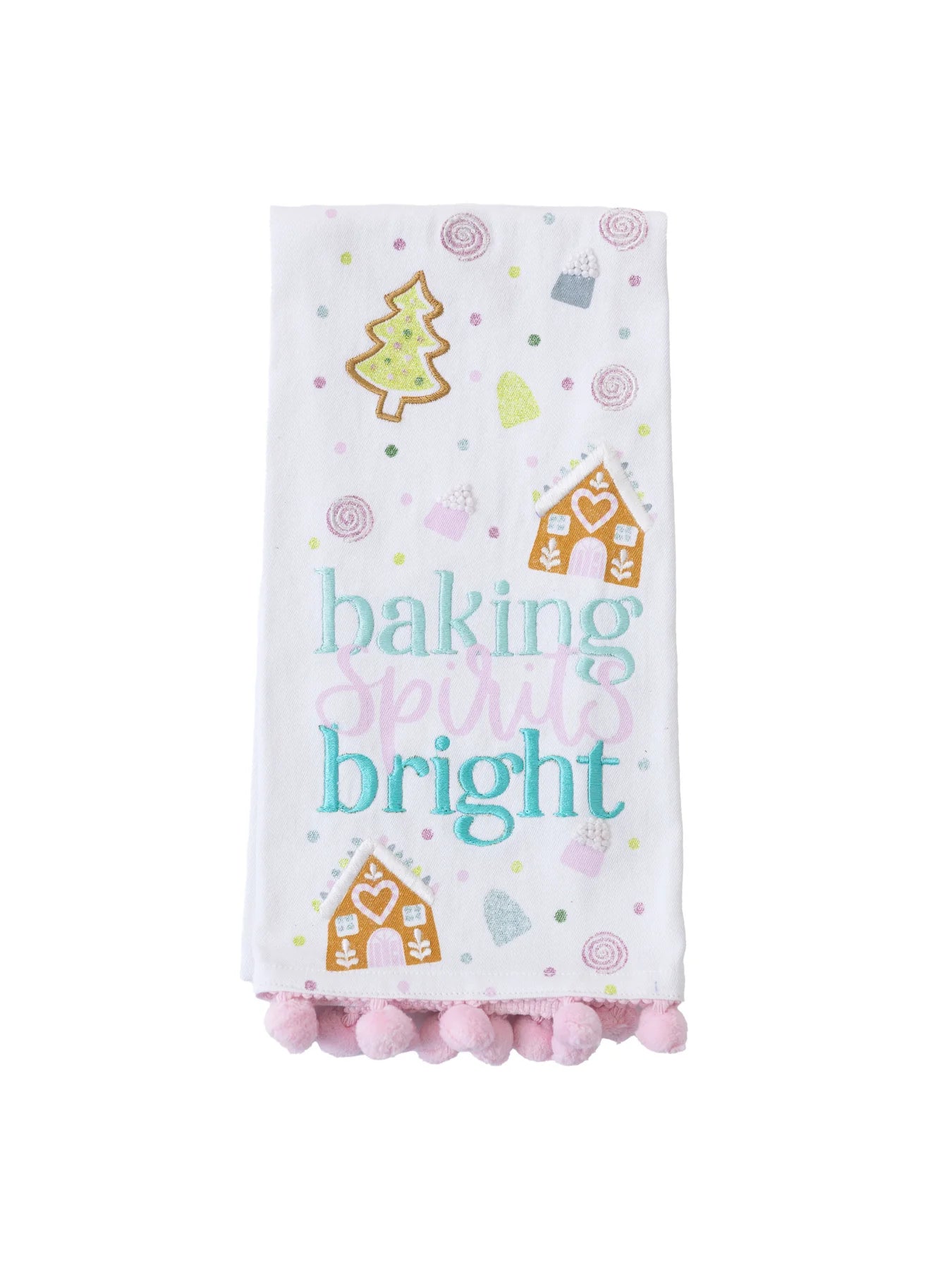 Mary Square Embellished Tea Towel | Baking Spirits Bright