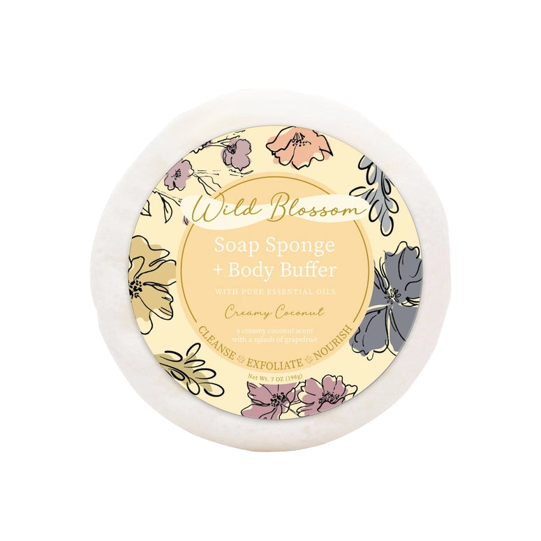 Cait + Co Wild Blossom Soap Infused Body Buffer-Creamy Coconut