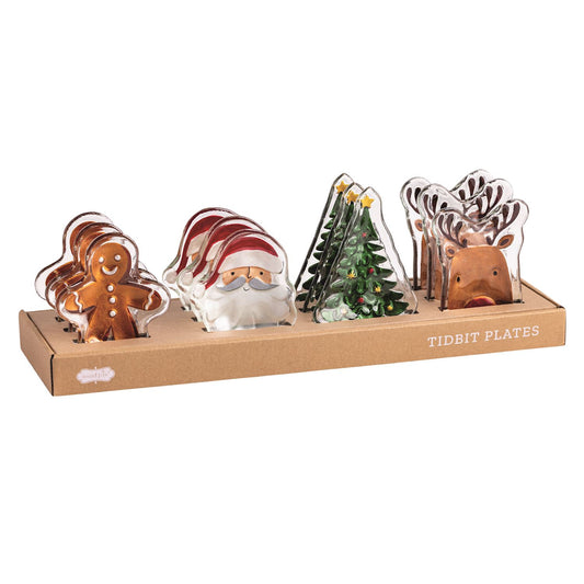 MUD PIE CHRISTMAS GLASS TIDBIT PLTE