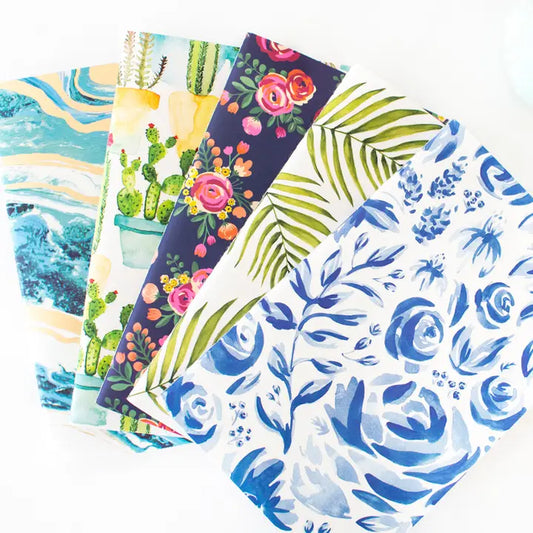 Bloom Mini Blank Lined Notebook Sets of 5, 5.5" X 2.5"