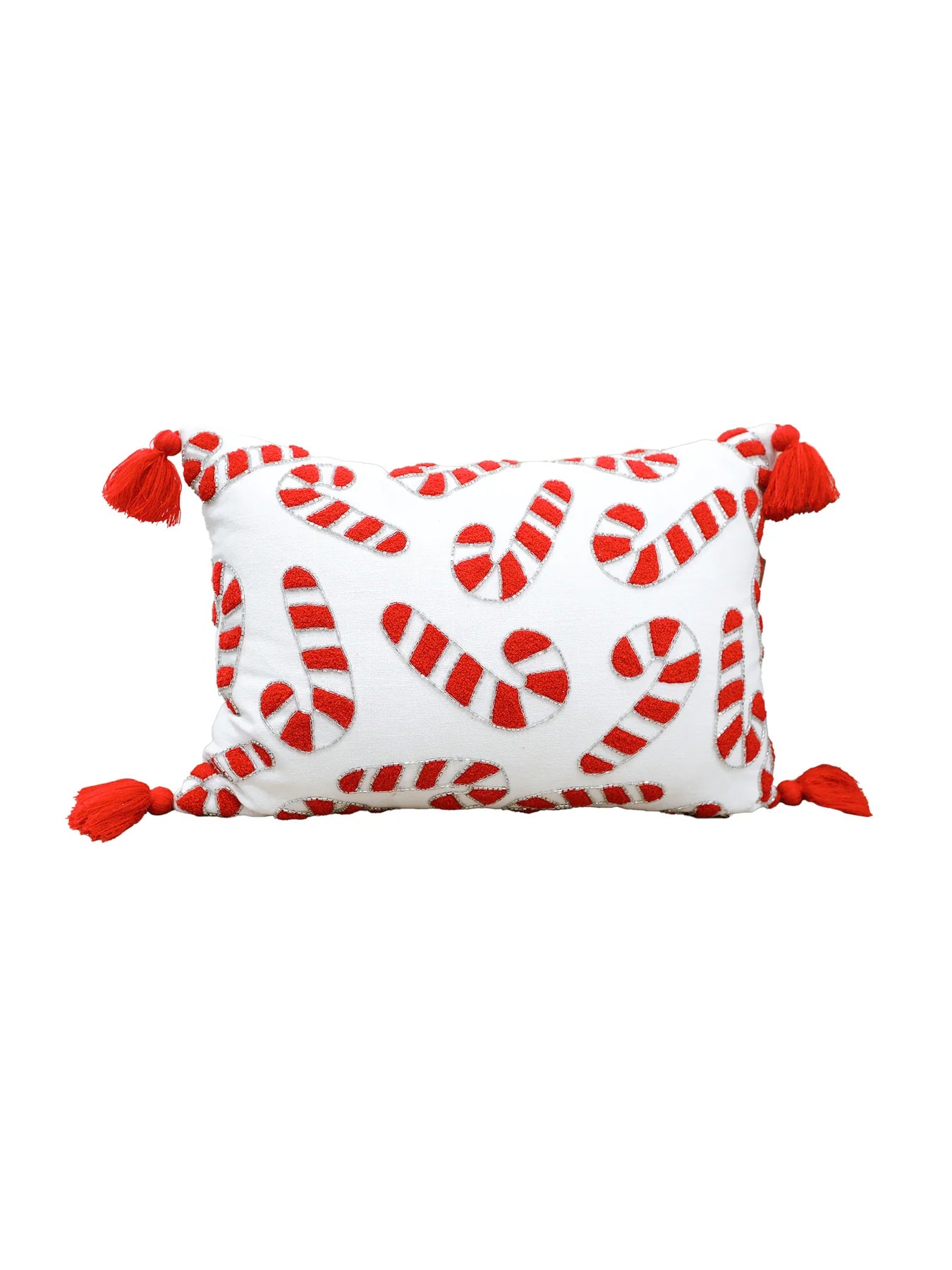 Mary Square Lumbar Pillow | Candy Canes