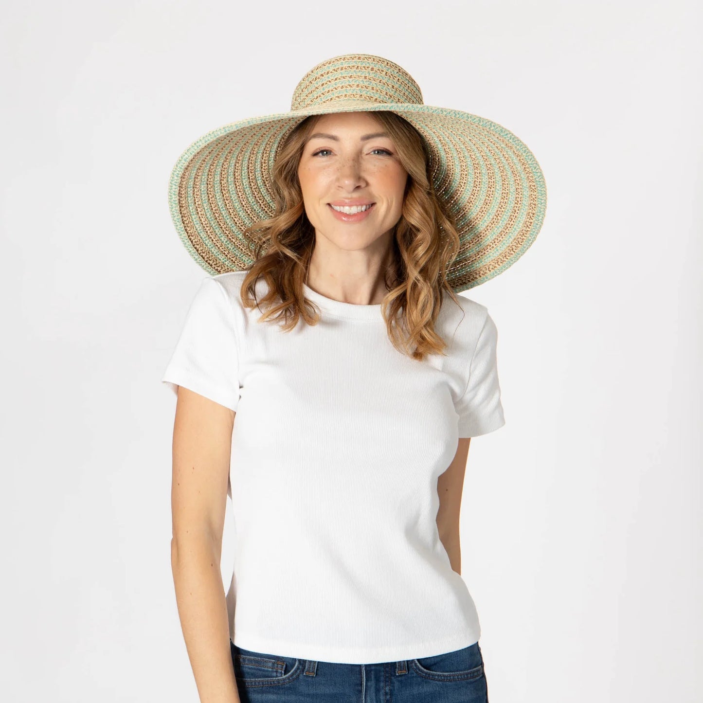 San Diego Hat Brisa - Round Crown Sun Hat-Brown Blue