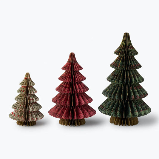 Rifle Paper Co. Christmastide Honeycomb Tree Decor Set of 3