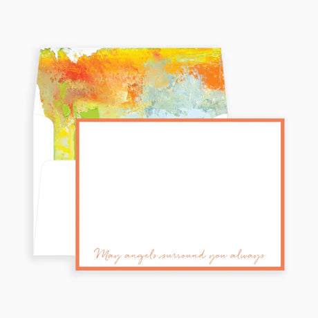ANNE NEILSON HOME ORANGE MAY ANGELS SURROUND YOU ALWAYS NOTECARDS