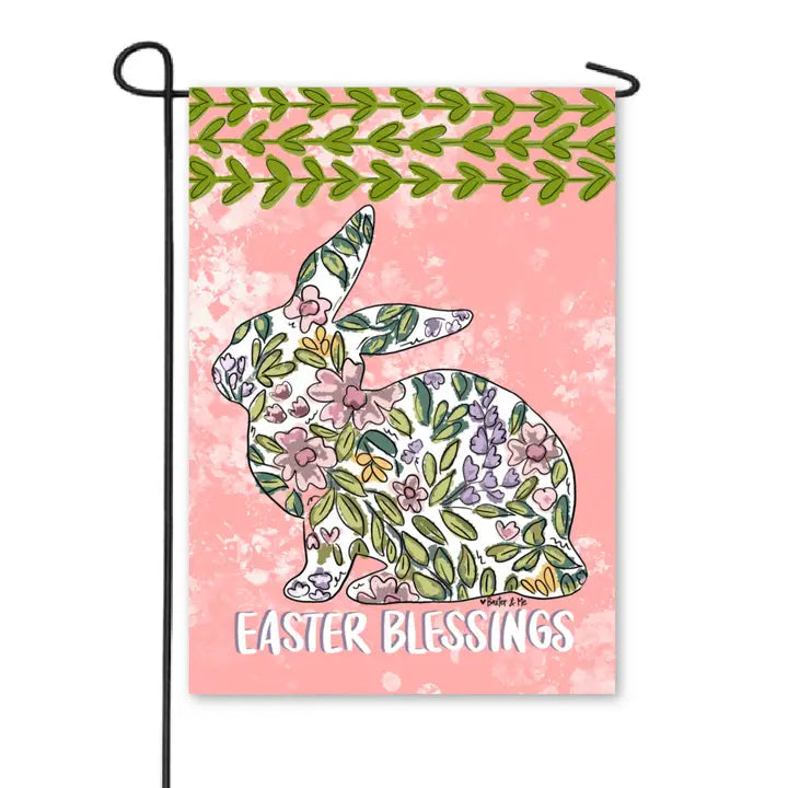 Baxter & Me Pastel Easter Blessings Bunny Garden Flag