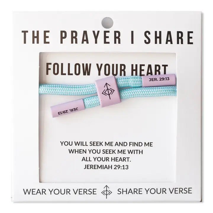 THE PRAYER I SHARE Follow Your Heart Bracelet, Christian Cord Bracelet