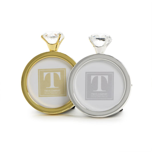 TWO'S COMPANY ROUND DIAMOND RING PHOTO FRAME