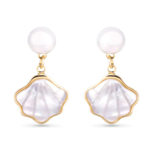 Amanda Blu Mother of Pearl Shell Earrings - Gold