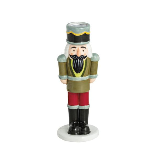MUD PIE GREEN NUTCRACKER TAPER HOLDER