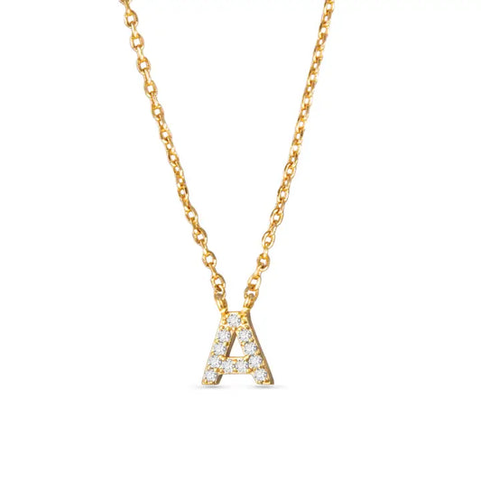 Amanda Blu Gold Cz Initial Necklace - A