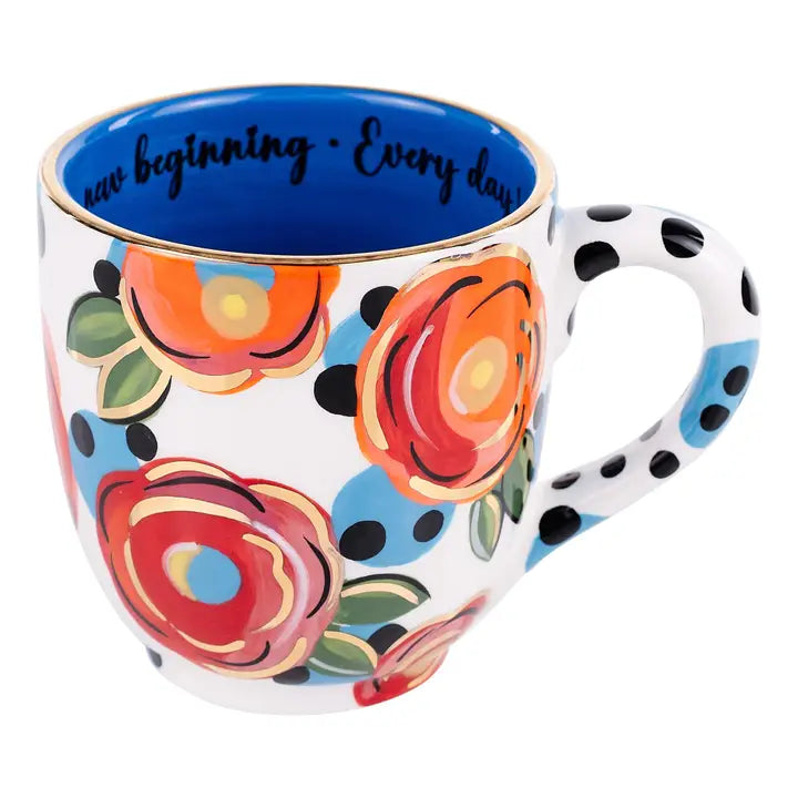 Glory Haus Brighten Your Day with Our Whimsical Polka Dot Flower Mug