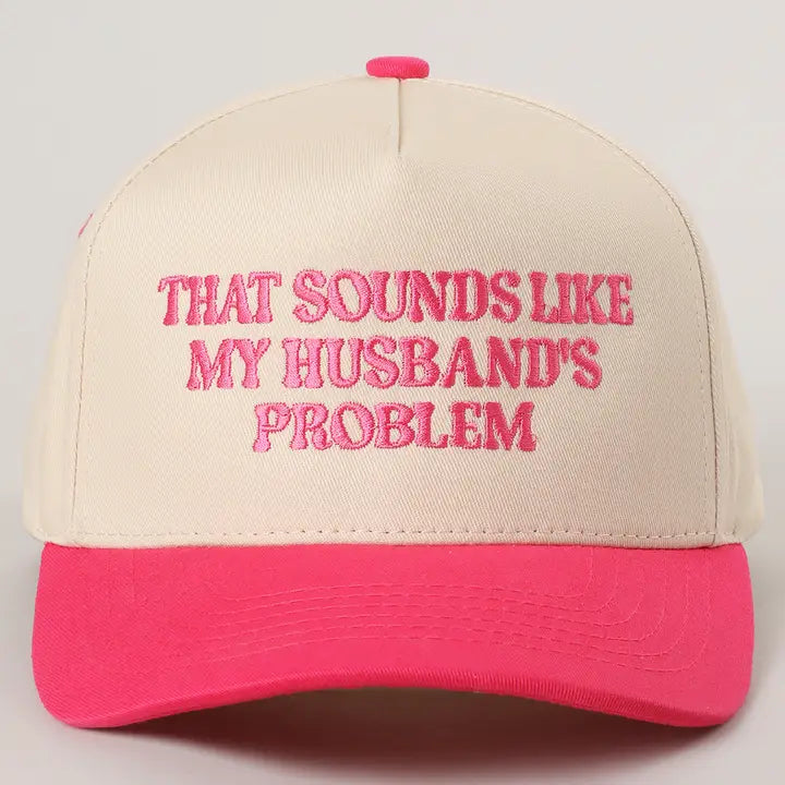 That Sounds Like..Embroidered Two-Tone Trucker Hat-Hot Pink