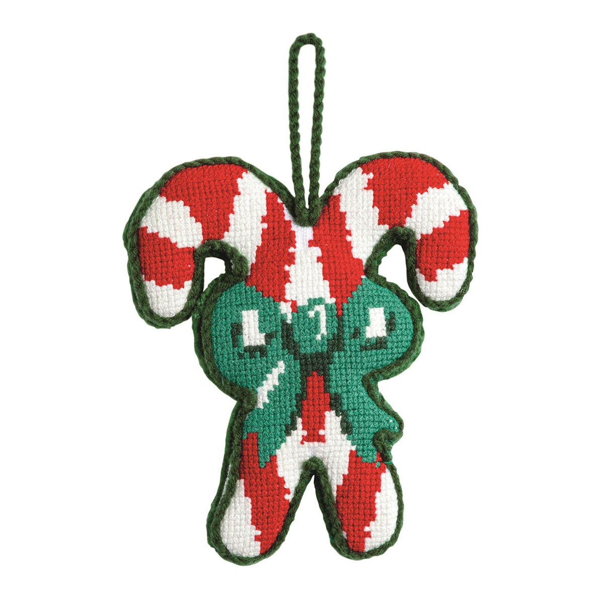 MUD PIE CANDY CANE NEEDLEPOINT ORNAMENT
