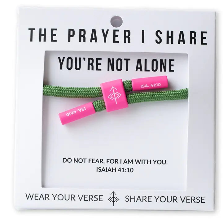 THE PRAYER I SHARE You're Not Alone Bracelet, Christian Cord Bracelet