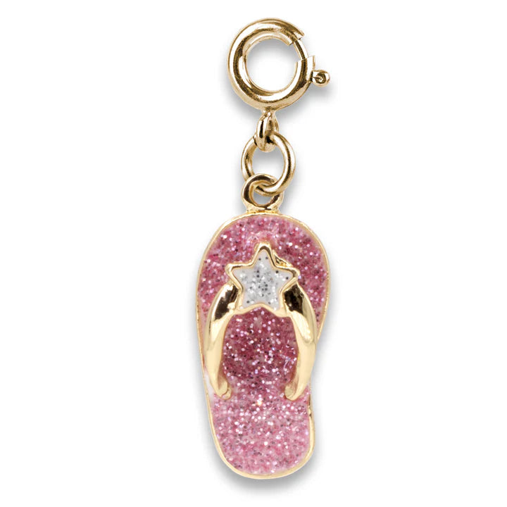 Charm It! Gold Glitter Flip Flop Charm