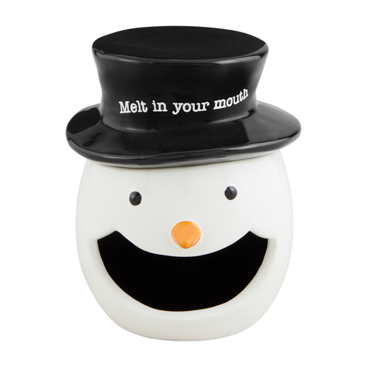 MUD PIE SNOWMAN OPEN MOUTH CANDY CONTAINER