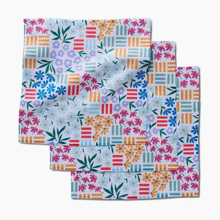 Geometry Floral Garden Dishcloth Set