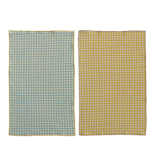 HAZEL MAZEL Woven Cotton Kitchen Towel w Plaid