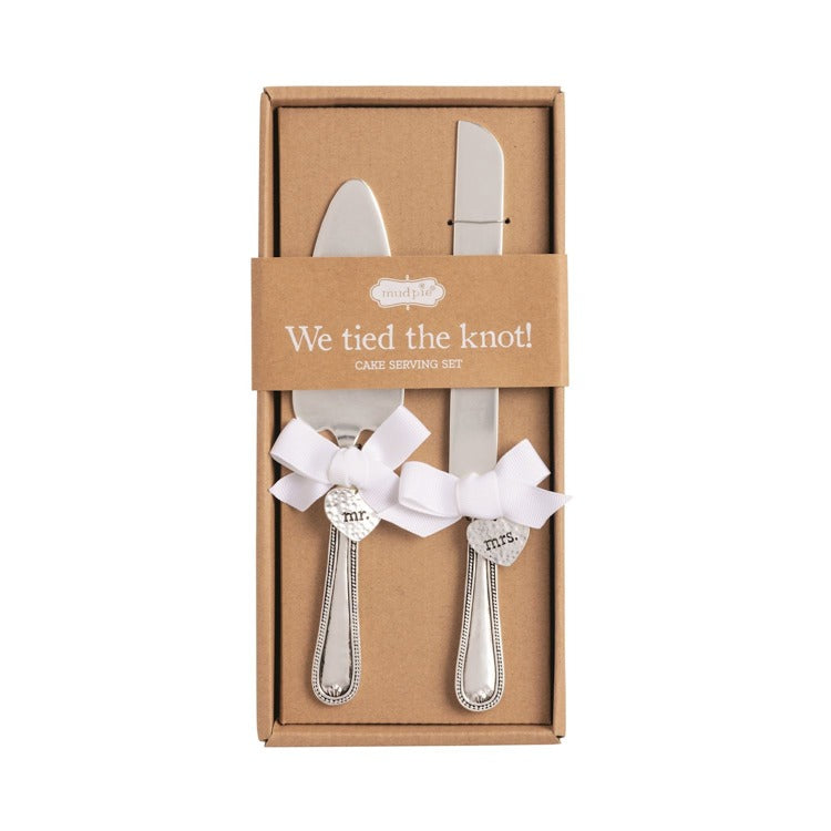 MUD PIE Mr. & Mrs. Charm Cake Server Se