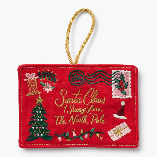Rifle Paper Co. Santa Letter Embroidered Ornament