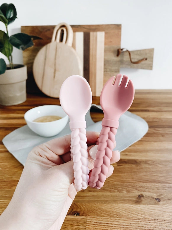 Sweetie Spoons™ Spoon + Fork Set-Pink