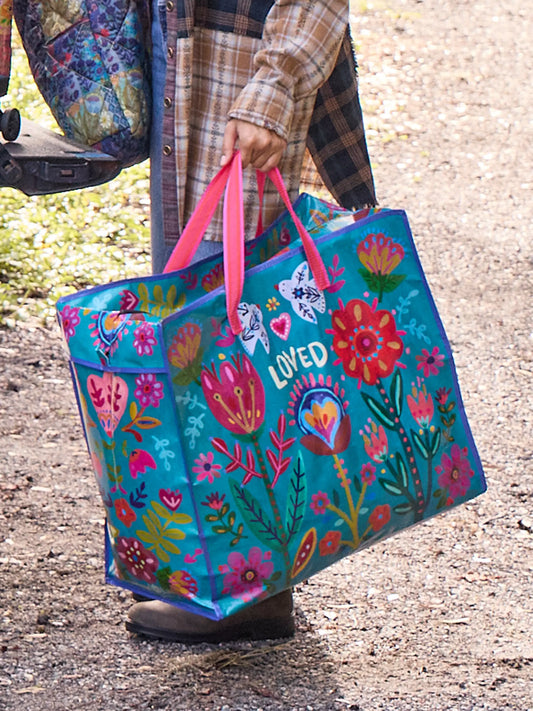 Natural Life Jumbo Tote Bag With Zipper-Loved