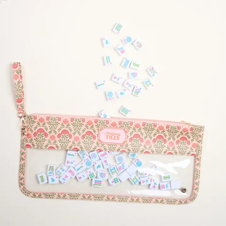 The Darling Effect Mahjong Tile Keeper Pouch–Everbloom Dusty Rose