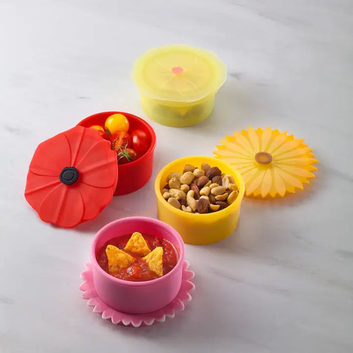 Charles Viancin Floral Containers Small - Set/4 (Poppy, Lilypad, Sunflower, Daisy)