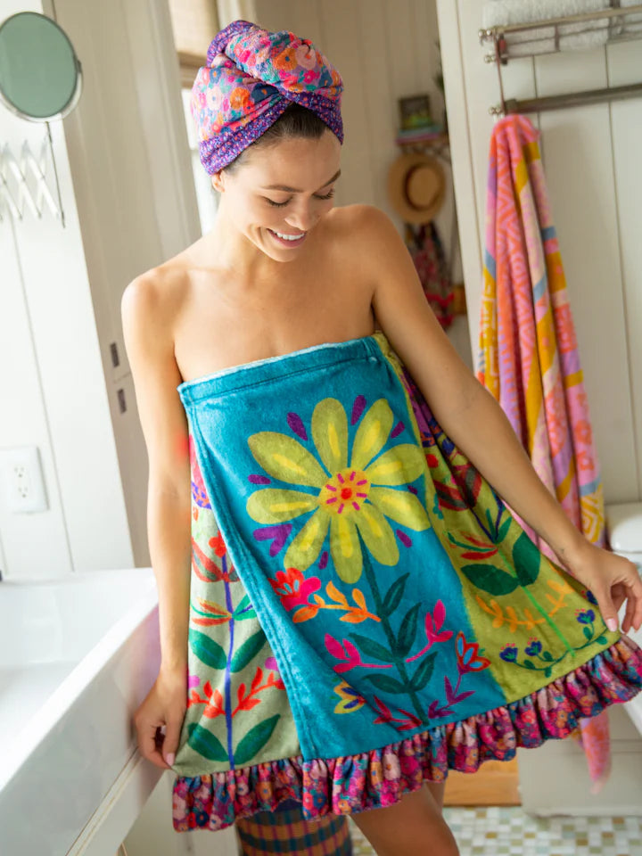 Natural Life Shower Body Towel Wrap - Flowers