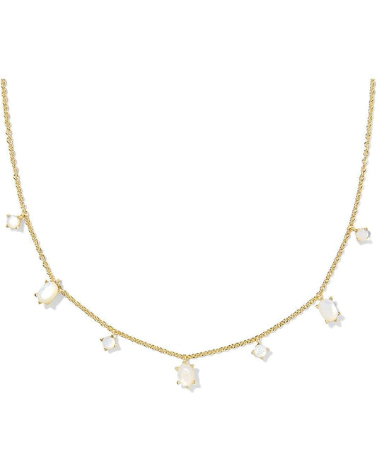 KENDRA SCOTT CAILIN DELICATE STRAND NECKLACE GOLD IVORY MOTHER OF PEARL