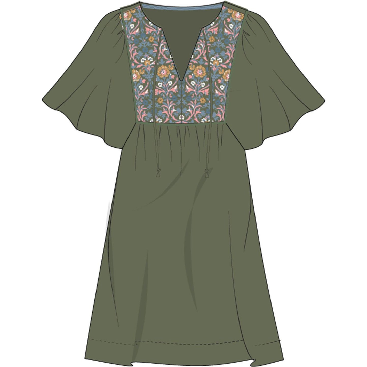 MARY SQUARE Dress Piper Olive