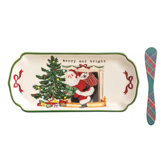 MUD PIE MERRY AND BRIGHT EVERYTHING TRAY SET