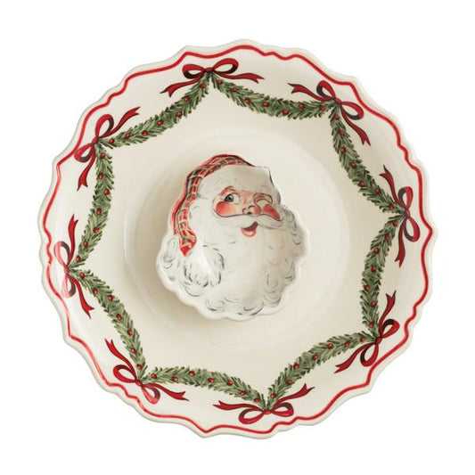 MUD PIE SANTA CHIP & DIP BOWL
