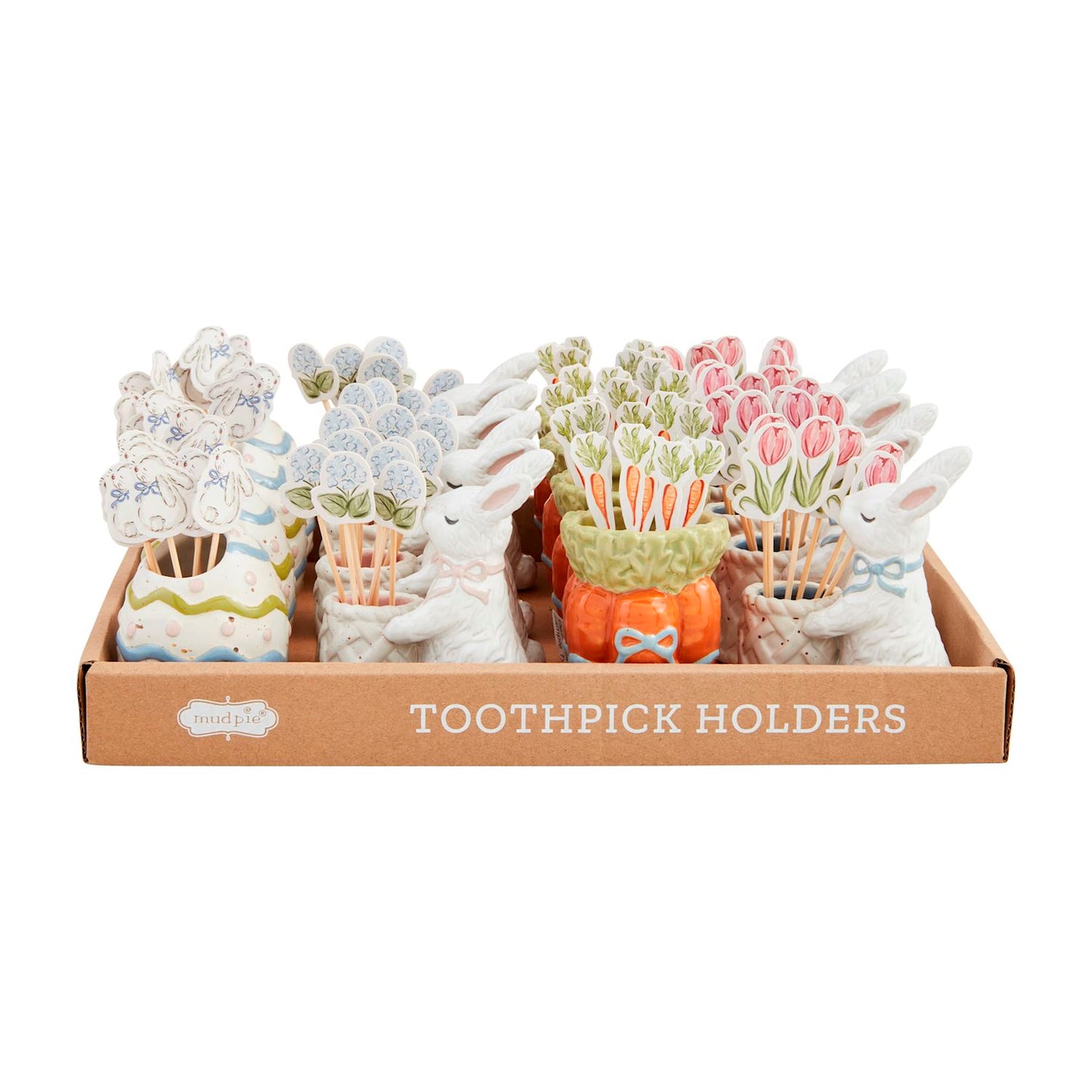 MUD PIE EASTER TOOTHPICK CADDY SETS