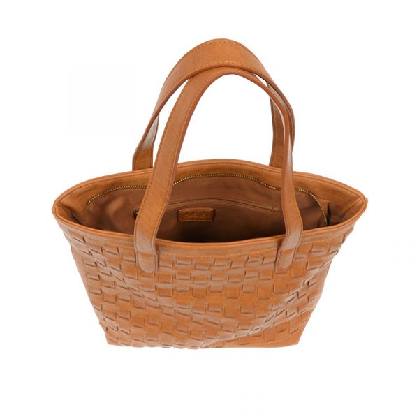 Joy Susan Willa Woven North/South Tote-Cognac