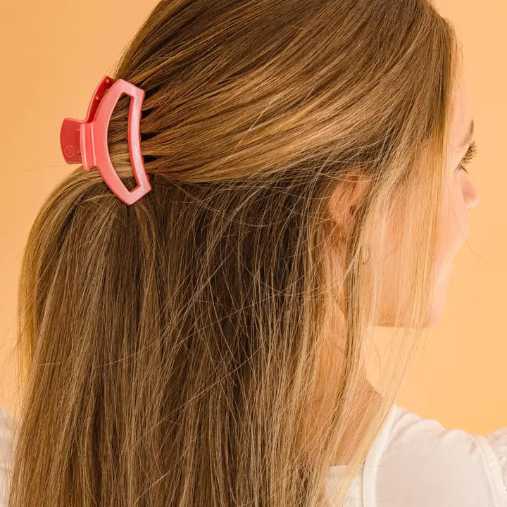 Teleties Open Hair Clip | Small | Calming Coral