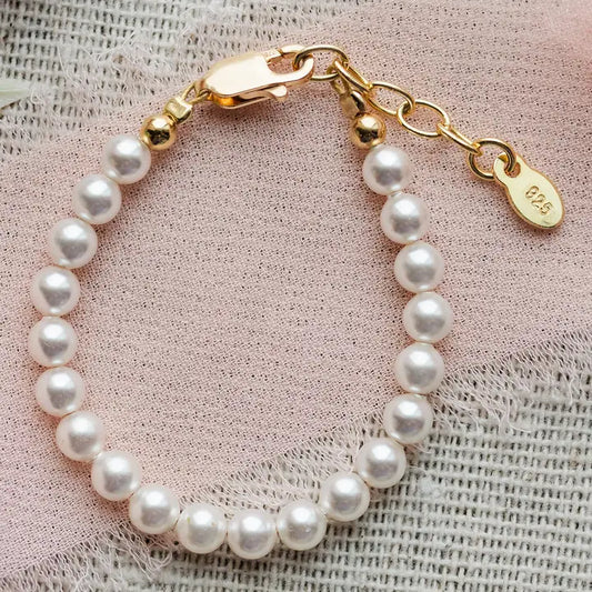 Cherished Moments Kids 14K Gold-Plated Pearl Baby Bracelet Children's Jewelry