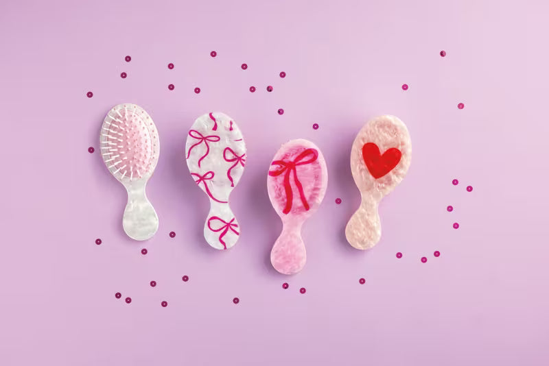 MUD PIE PINK PEARLY BOW HAIRBRUSH