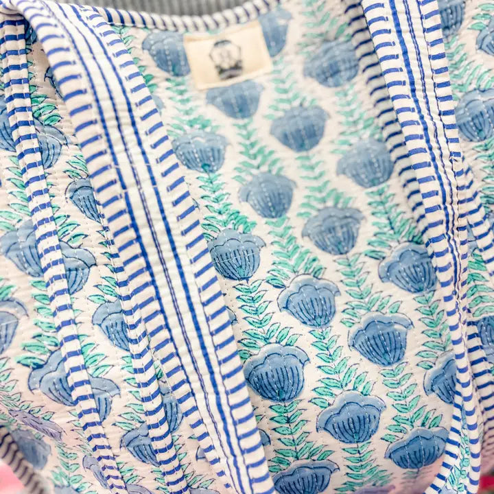 Heart of Grace Ocean Blooms | Regular Quilted Tote Bag
