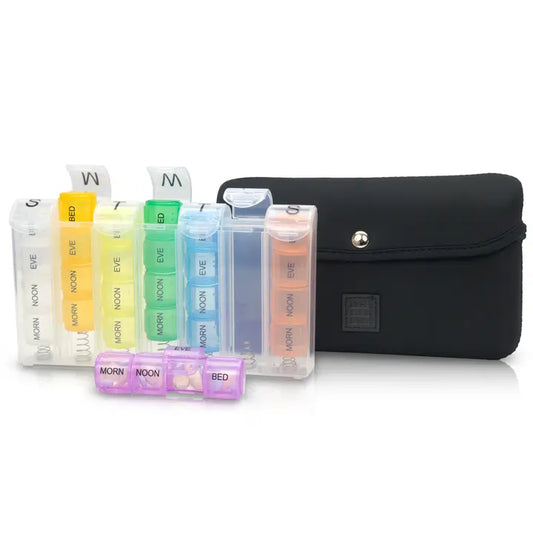 Made Easy Kit Pill Case Large 7-Day / 28 Compartments-Black