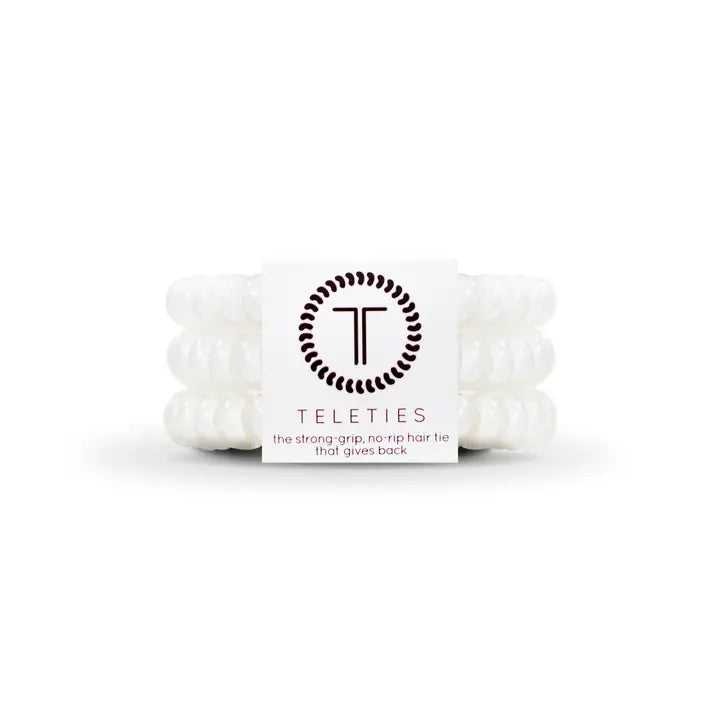 Teleties Spiral Hair Coils | Small | Coconut White Hair Ties