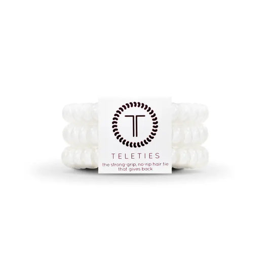 Teleties Spiral Hair Coils | Small | Coconut White Hair Ties
