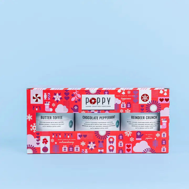 Poppy Holiday Cylinder Trio Popcorn