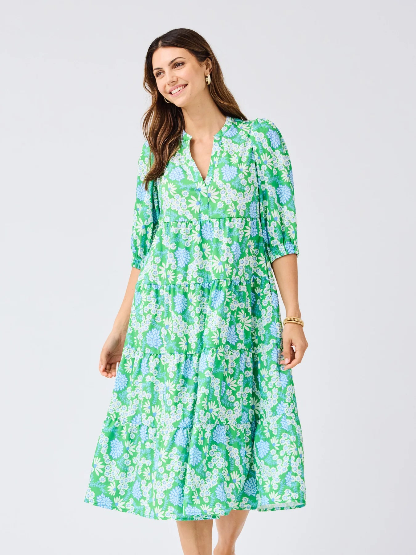Mary Square Cameron Dress | Daisy Chain Green