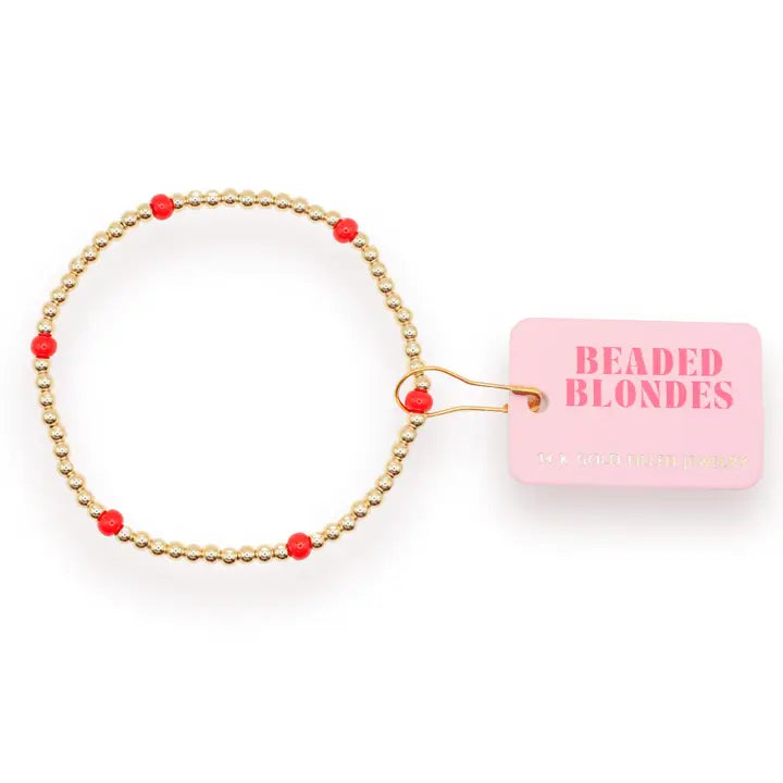 Beaded Blondes Bright Red Poppi Bracelet