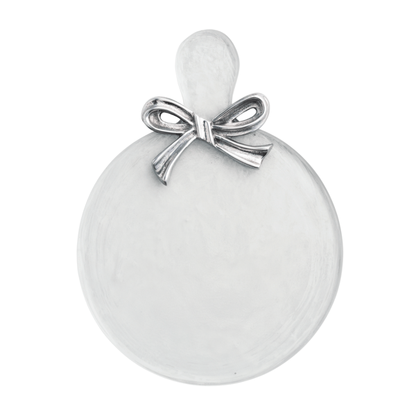 MUD PIE METAL BOW ROUND GLASS BOARD