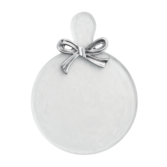 MUD PIE METAL BOW ROUND GLASS BOARD