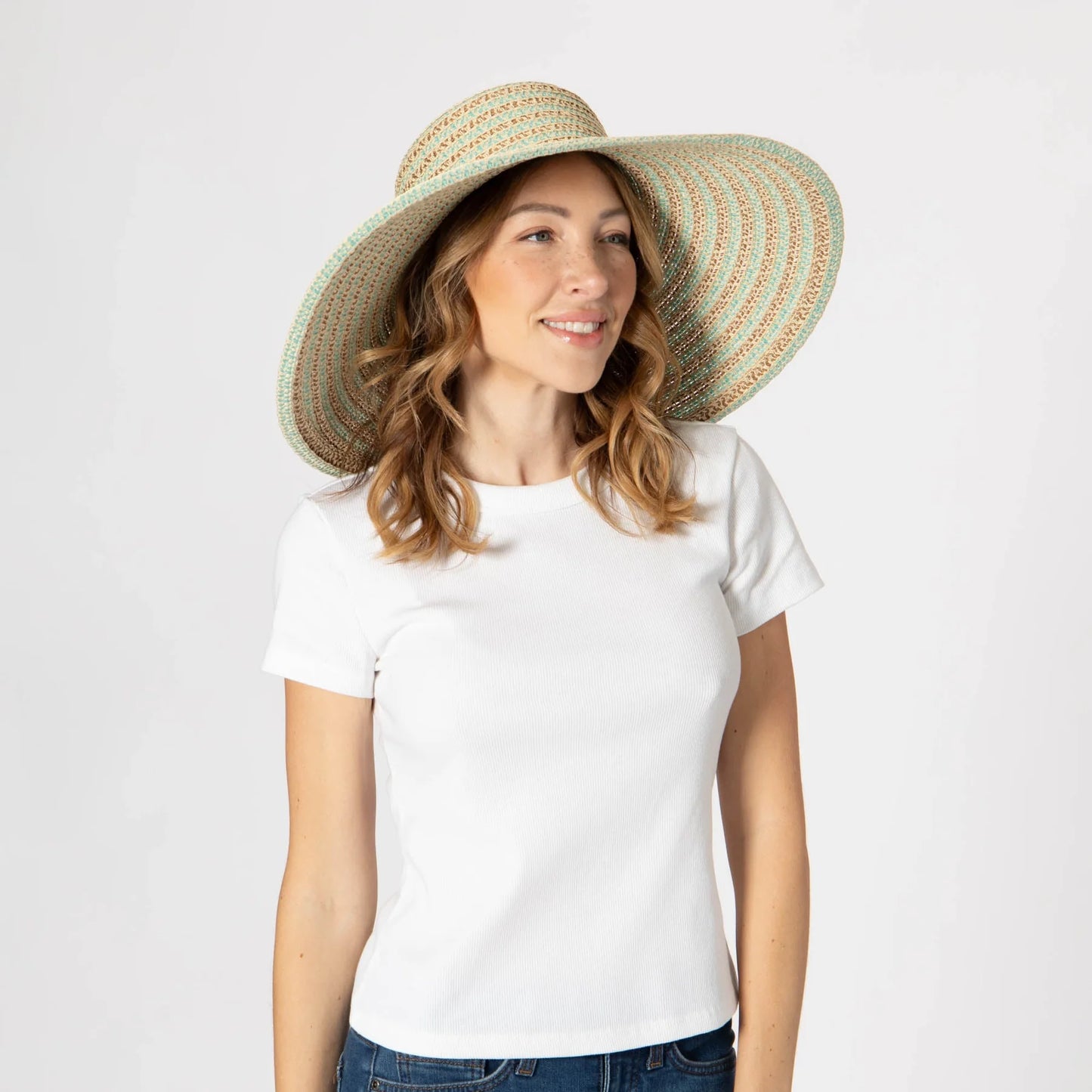 San Diego Hat Brisa - Round Crown Sun Hat-Brown Blue